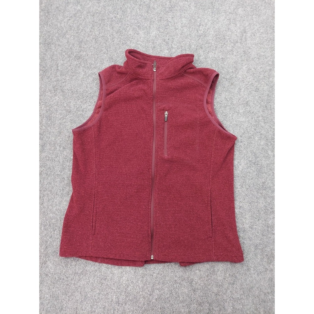 Duluth Fleece Vest Womens Large Red Burgundy Full Zip Park Point Outdoor Mock